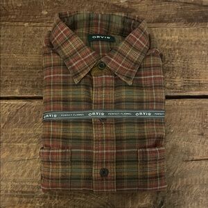 Orvis Men's Casual Plaid Shirt - Red and Green